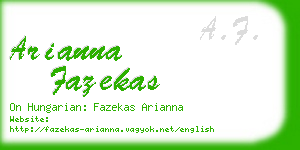arianna fazekas business card